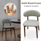 Farmhouse Dining Chairs Set of 4, Mid Century Modern Wooden Dining Room Chairs, Farmhouse Fabric Upholstered Kitchen Dinner Chairs for Living Room Restaurant Cafe, Walnut/Laurel Green