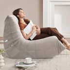 Modern Living Room, Adult Bean Bag Floor Sofa, Super Soft and Comfortable Memory Foam Lazy Sofa, Togo Recliner Furniture, Suitable for Balcony Bedroom Fireside Chair (Apricot)