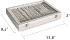 Frebeauty Ring Organizer Tray 100 Slots Ring Holder with Clear Lid Velvet Storage Box Jewelry Tray for Jewelry Store Earring Display Case for Jewelry Show Studs Box for Women(Grey)