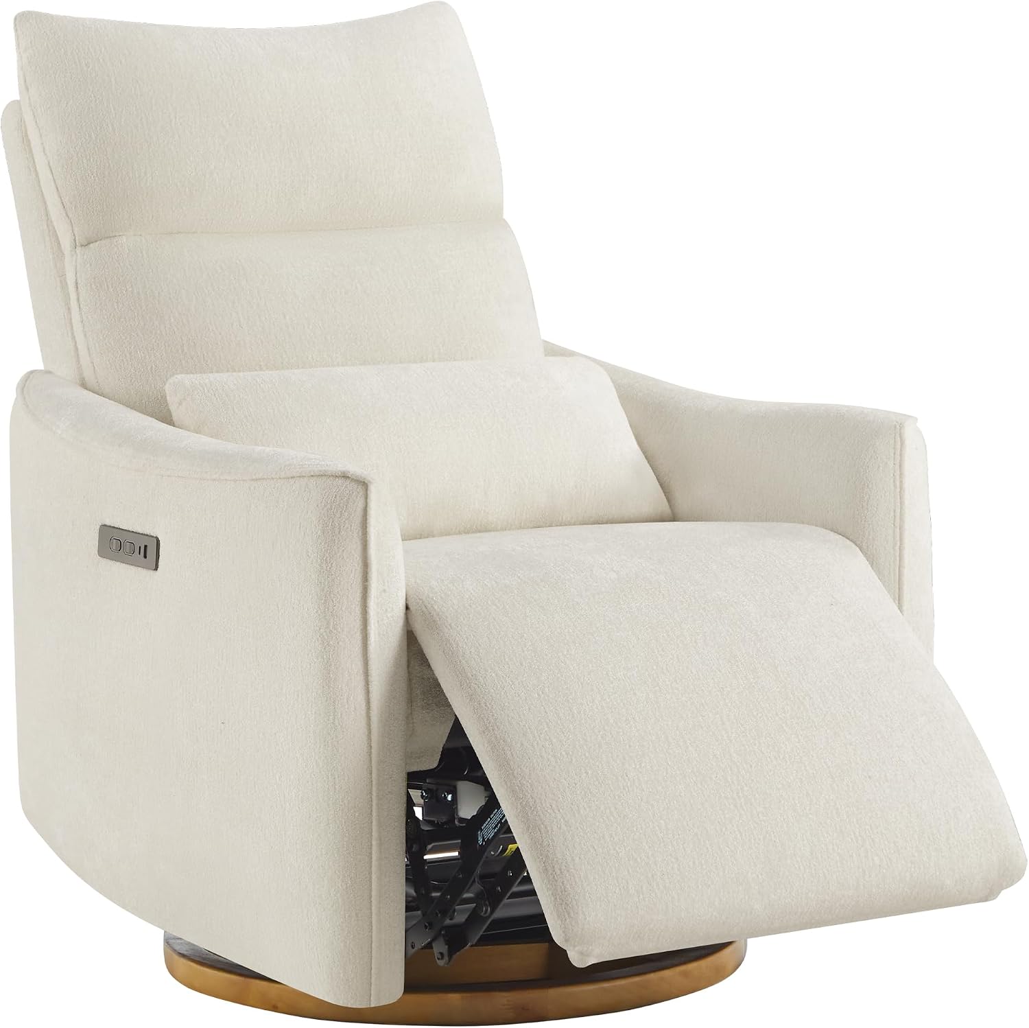 CHITA Power Swivel Glider Recliner Chair, Dual Motor Nursery Glider, Cream | Nursery Rocking Chair with Adjustable Power Headrest, FSC Certified Solid Wood Base, for Bedroom, Living Room