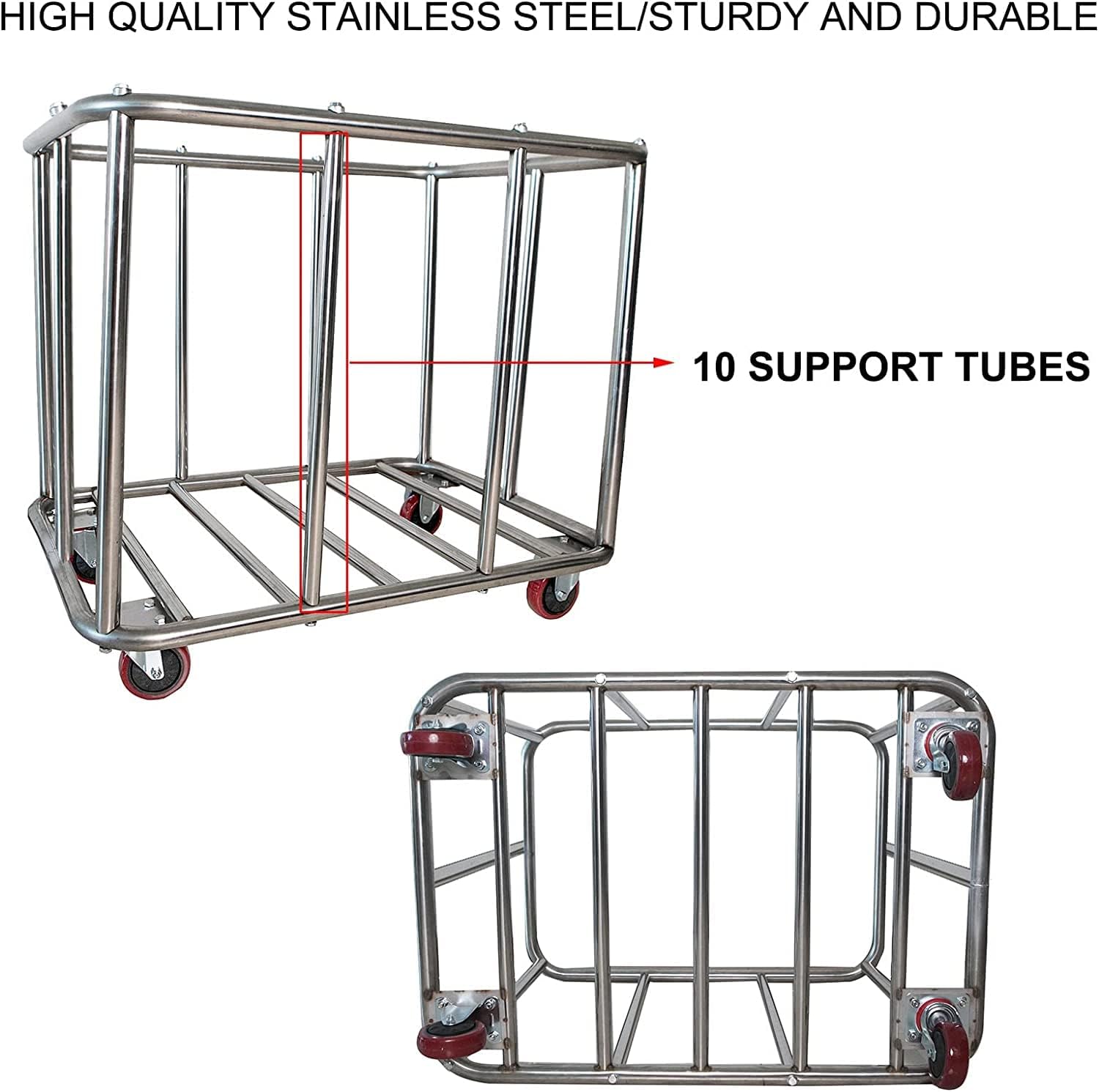 Laundry Cart Commercial,11.35 Bushel Large Industrial Rolling Laundry Hamper with 4 Inch Wheels,Household Heavy Duty Laundry Baskets with Stainless Steel Frame, 286 LBS Weight Capacity