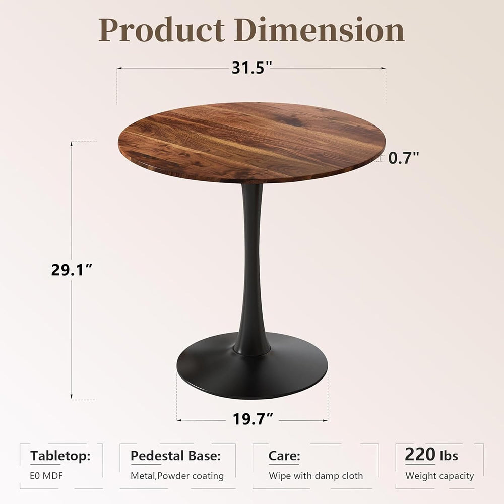 31.5 Inch Round Dining Table,Mid-Century Tulip Table with Metal Pedestal Base...