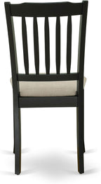 East West Furniture LGDA5-BLK-C 5 Piece Dinette Set Includes a Rectangle Dining Room Table with Butterfly Leaf and 4 Linen Fabric Upholstered Dining Chairs, 42x84 Inch, Black