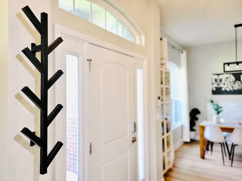 PREMIUM RACKS Coat Rack & Hat Rack - Modern Design - Wall Mounted - Stylish - (Black)