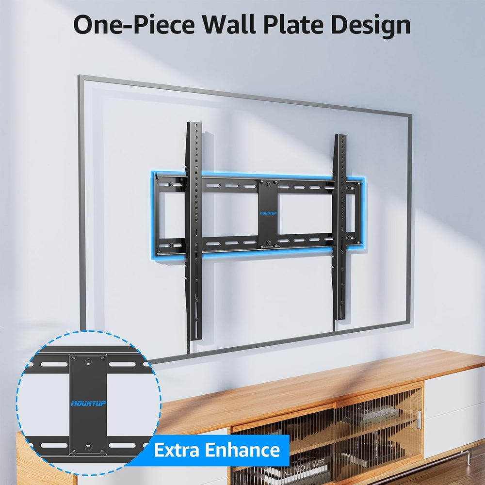 MOUNTUP Fixed TV Wall Mount for Most 50-100" TVs, 1.3” Slim Low Profile ...