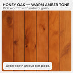Homeforia 18 inch Floating Shelf Oak, High End Solid Real Wood 18inch Long Floating Shelves for Wall Mounted, Honey Oak Wooden 18in Floating Shelves, Heavy Duty Bracket, 18 X 6.5 X 1.75 inch, Set of 2