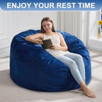 Hobestluk 4FT Bean Bag Chair Giant Bean Bag Chairs for Adults Large Bean Chairs with Removable Cover, Beanbag Chair with Filler, Adult Bean Bag Chairs for Living Room, Bedroom