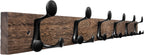 SKOLOO 36-Inch Wood Burnt Coat Rack Wall Mount with 6 Triple Hooks - Ideal for Family Entrances, Classrooms, and Pet Supplies Storage - Perfect Coat Hooks for Wall