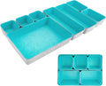 8pcs Drawer Organizers, Separators, Storage Box,Felt Storage Bins Inserts Tool Containers Toy Basket Shelf Cubes Foldable Drawer Dividers Desk Organisers- Blue&Grey