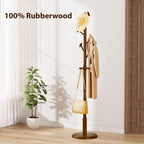 Taitiy Solid Wood Coat Rack Freestanding Coat Tree with 10 Hooks for Bedroom, Livingroom, Entryway, Sturdy Coat Hanger Stand for Hats, Coats, Scarves, Handbags, Purses