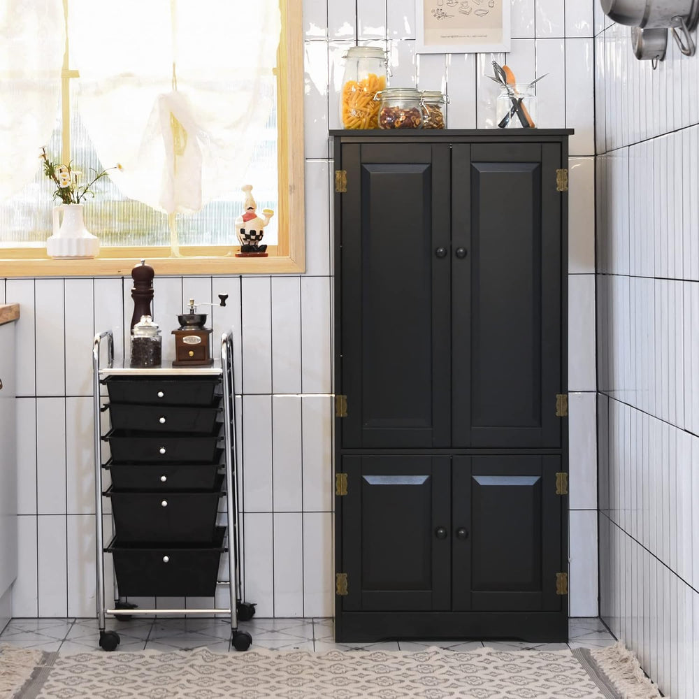 LOKO Kitchen Pantry Storage Cabinet, Modern Kitchen Cupboard with Adjustable ...
