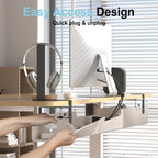 Under Desk Cable Management Tray,No-Drill Upgraded Thickened Felt Cord Organizer with Clamp or Screw Mount,Cable Holder for Standing Desk,Home Or Office(Beige, 47.2")