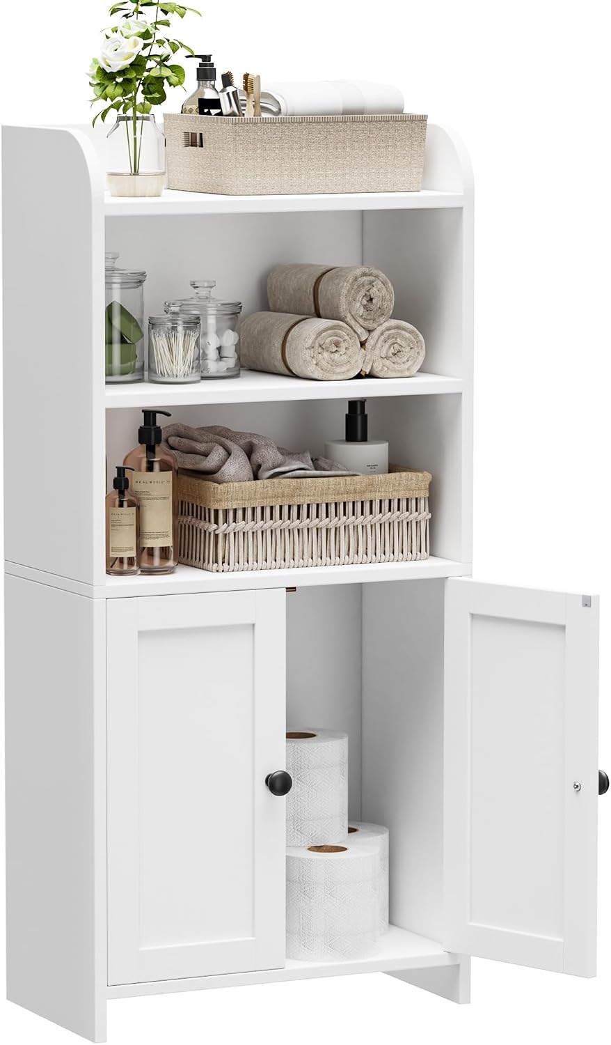 Homhedy Small Bathroom Storage Cabinet, Toilet Paper Storage Cabinet | Bathro...