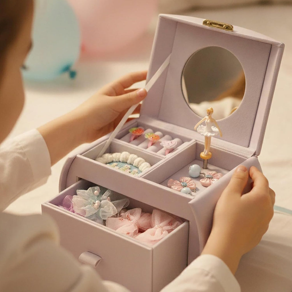 VLANDO Musical Jewelry Box, Orchid Hush, Girls | Spinning Ballerina, For Necklaces, Rings and Hair Accessories, Gift for Girls and Kids