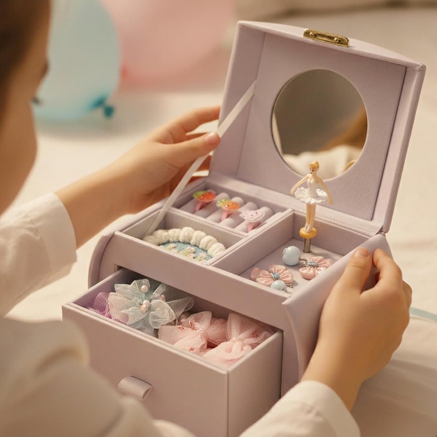 VLANDO Musical Jewelry Box, Orchid Hush, Girls | Spinning Ballerina, For Necklaces, Rings and Hair Accessories, Gift for Girls and Kids