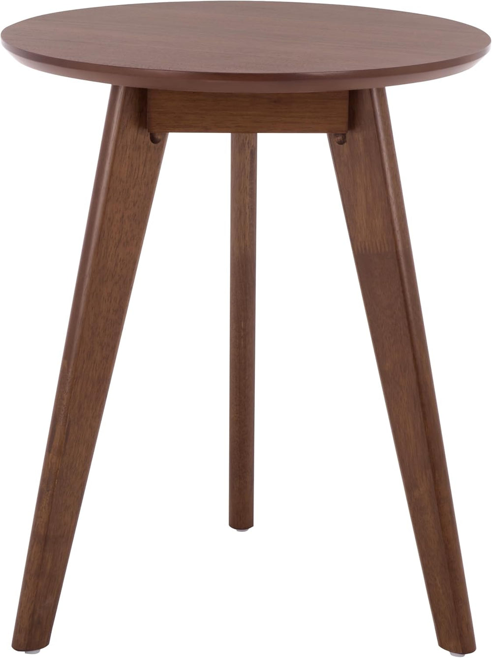 SAFAVIEH Furniture - Bahaus Round Accent Table - Walnut - Mid-Century Tripod ...
