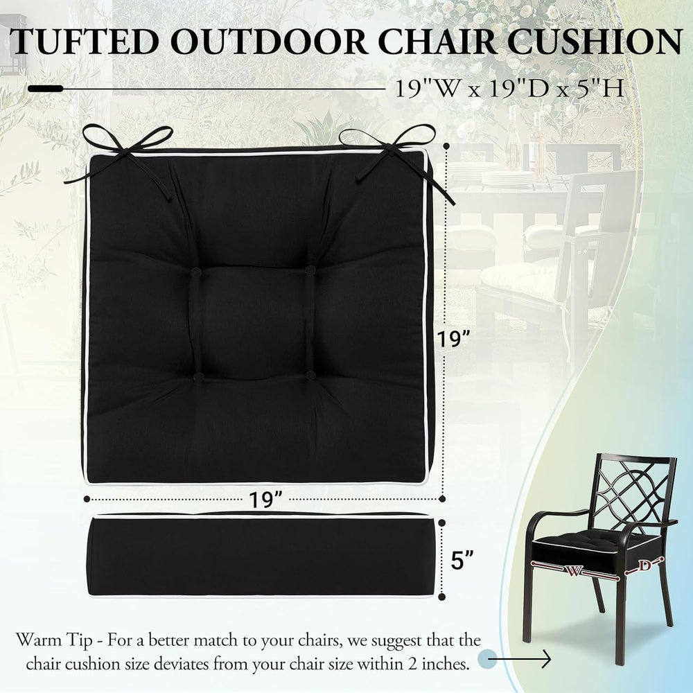 Wellsin Outdoor Chair Cushions Set of 2, Patio Cushions for Outdoor Furniture...