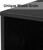 31" Wooden Book Shelf, Shelf Bookcase, Modern Bookshelf with Adjustable Shelf for Home Office, Study Room, Black
