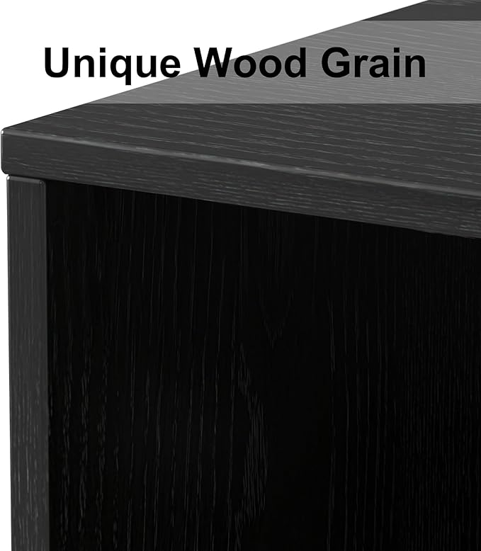 31" Wooden Book Shelf, Shelf Bookcase, Modern Bookshelf with Adjustable Shelf for Home Office, Study Room, Black