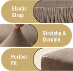 H.VERSAILTEX Velvet Dining Chair Covers Stretch Chair Covers for Dining Room Set of 6 Parson Chair Slipcovers Chair Protectors Covers Dining, Soft Thick Solid Velvet Fabric Washable, Taupe