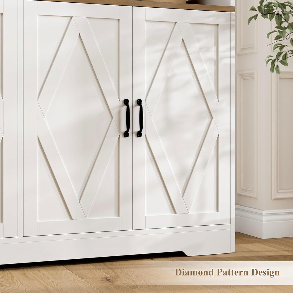 HOSTACK 71" Tall Pantry Cabinet, 55" Wide Kitchen Pantry Storage Ca...