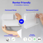 WallShelfie Bedside Wall Organizer & Bedside Shelf, Room Decor, Dorm Room Essential, Floating Bedside Shelf Wall Mount Organizer, Remote Control Holder, RV Accessories, Floating Shelves (White)