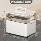 Xyskin 3 Tier Medicine Organizer, Multipurpose Medical Box with Removable Tray, Empty First Aid Kit for Home(White)