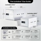Lockabox One™ | Premium Lock Box | Medium Combination Lock Box For Food, Medicine & Home Safety | External Size 12 x 8 x 6.6 inches (Opal White)