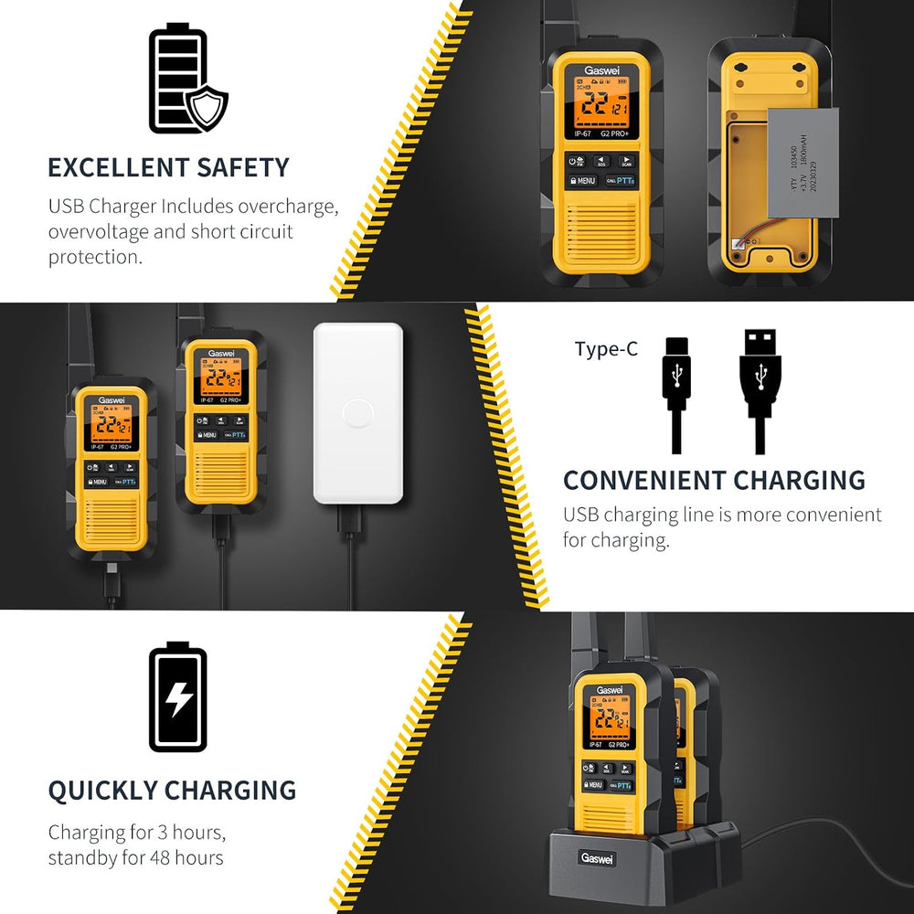 G2pro+ IP67 Waterproof Floating Walkie Talkies Long Range for Adults, Heavy D...