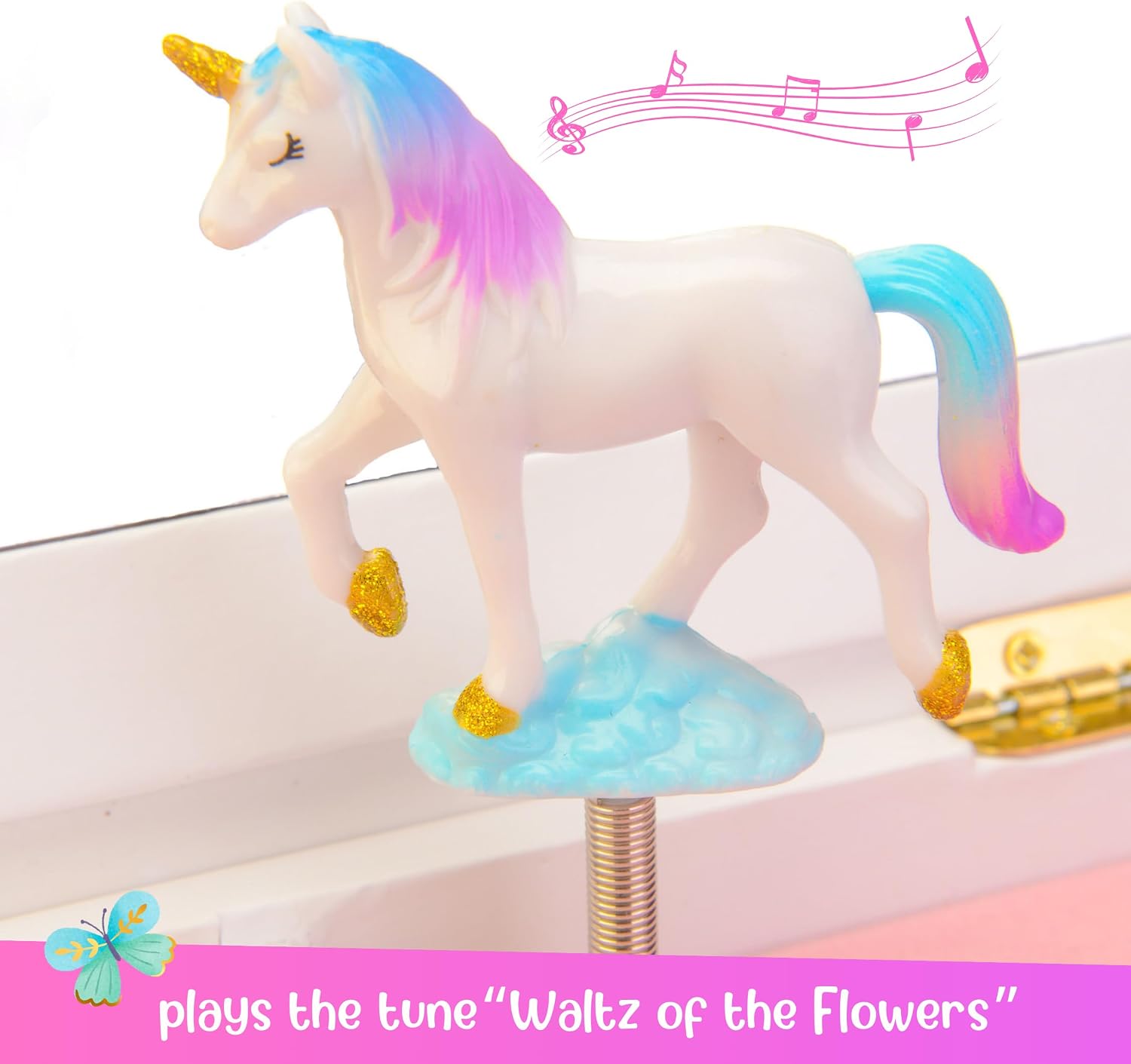 Giggle & Honey® Unicorn Musical Jewelry Box for Girls Unicorn Toys for Girls Age 4-6 Kids Jewelry Box with Drawers
