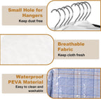 50" Clear Clothes Hangers with Smooth Side Zipper, 10" Gusseted Waterproof Garment Bags for Shirts, Coats, Dresses, Suits, 4 Pack