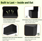 TARKARI 100 Gallon Lockable Resin Deck Box, Waterproof & UV-Resistant Outdoor Storage Box for Outdoor Cushion Storage, Garden Tools & Pool Accessories Storage, Black