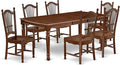 East West Furniture DODO7-MAH-W 7 Piece Modern Dining Table Set Consist of a Rectangle Wooden Table with Butterfly Leaf and 6 Dining Room Chairs, 42x78 Inch, Mahogany