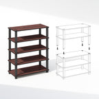 Furinno Turn-S-Tube Storage Shelves Set of 2, 3-Tier Stackable Standing Shelf, Open Corner Shelf, for Organization and Storage, Living Room, Garage, Home Office, Cherry Oak