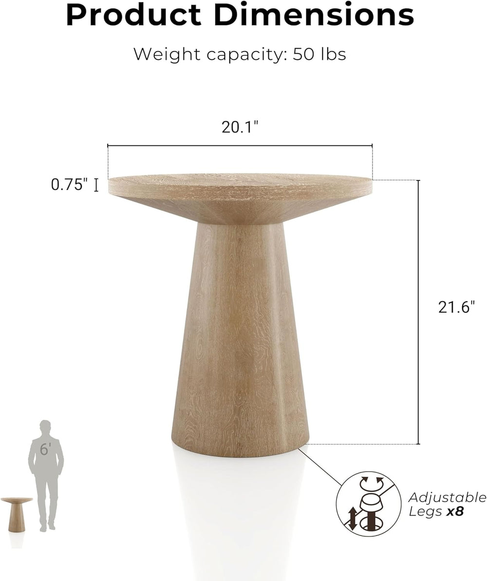 Furniture of America Crambel Modern Solid Rubberwood 20-inch Round End Table ...