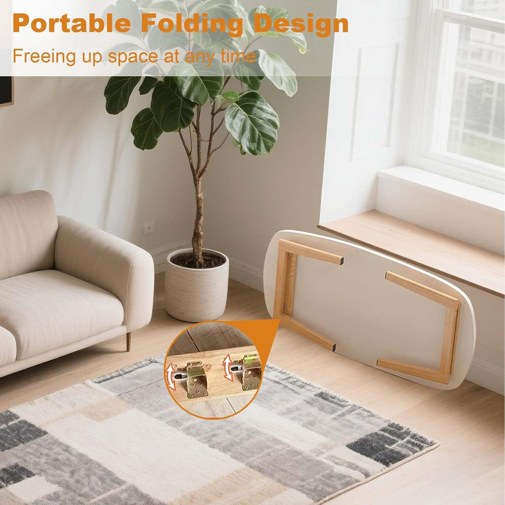 Foldable Coffee Table for Small Spaces, Low Study Table for Sitting On The Fl...