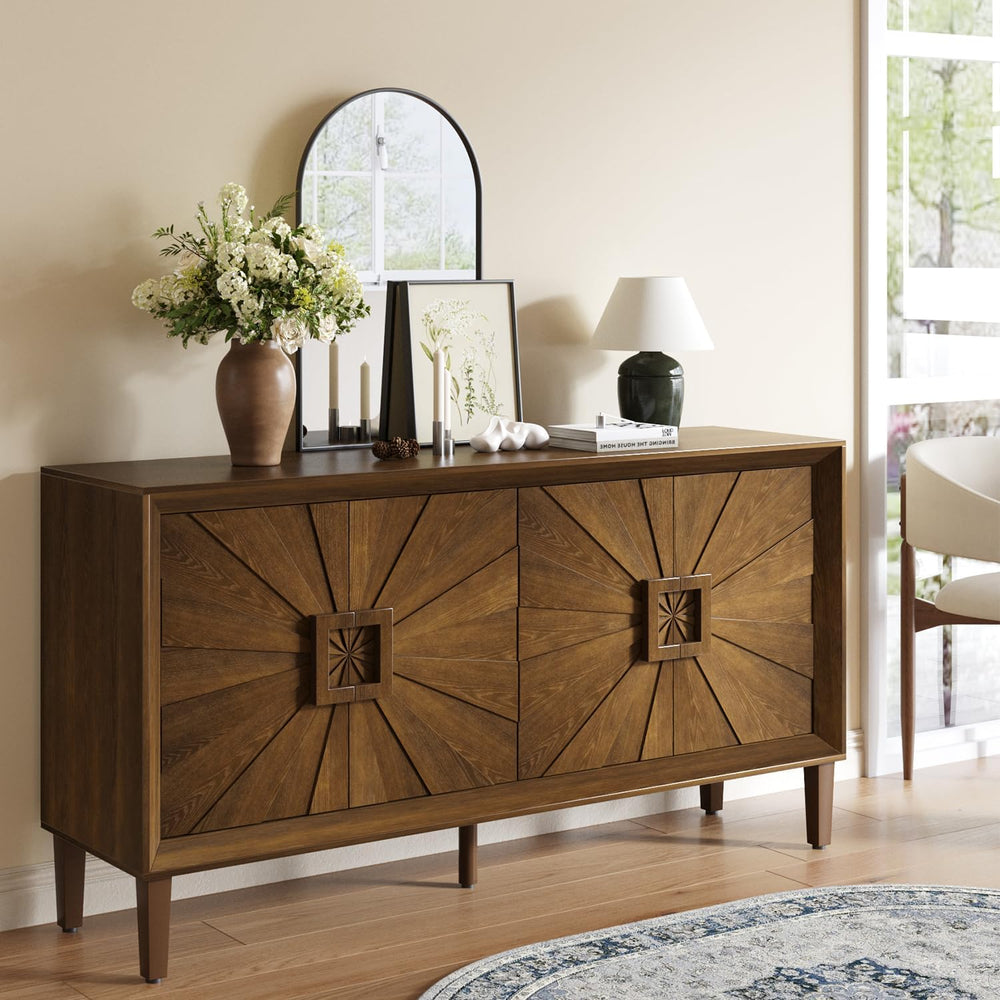 Large Buffet Sideboard Cabinet with Storage,60" Modern Cedenzas Buffet T...