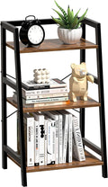 Bookshelf, Bookcase for Small Spaces, 3-Tier Shelf Bookcase, Short Shelf Storage Organizer for Living Room, Bedroom, Home Office, Kitchen, 11.8 "D x 16.5" W x 31.3 "H, Rustic Brown