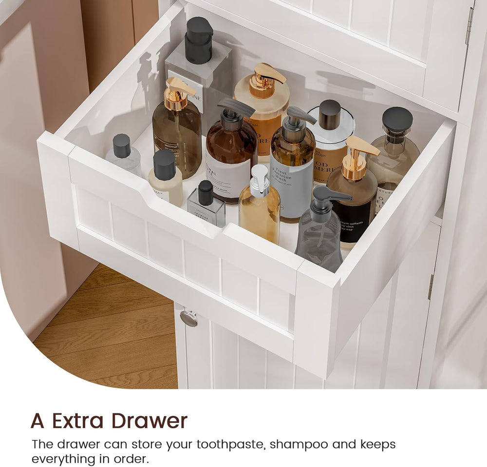 Iwell 67" Tall Bathroom Cabinet, Storage Cabinet with 2 Doors & 1 Dr...