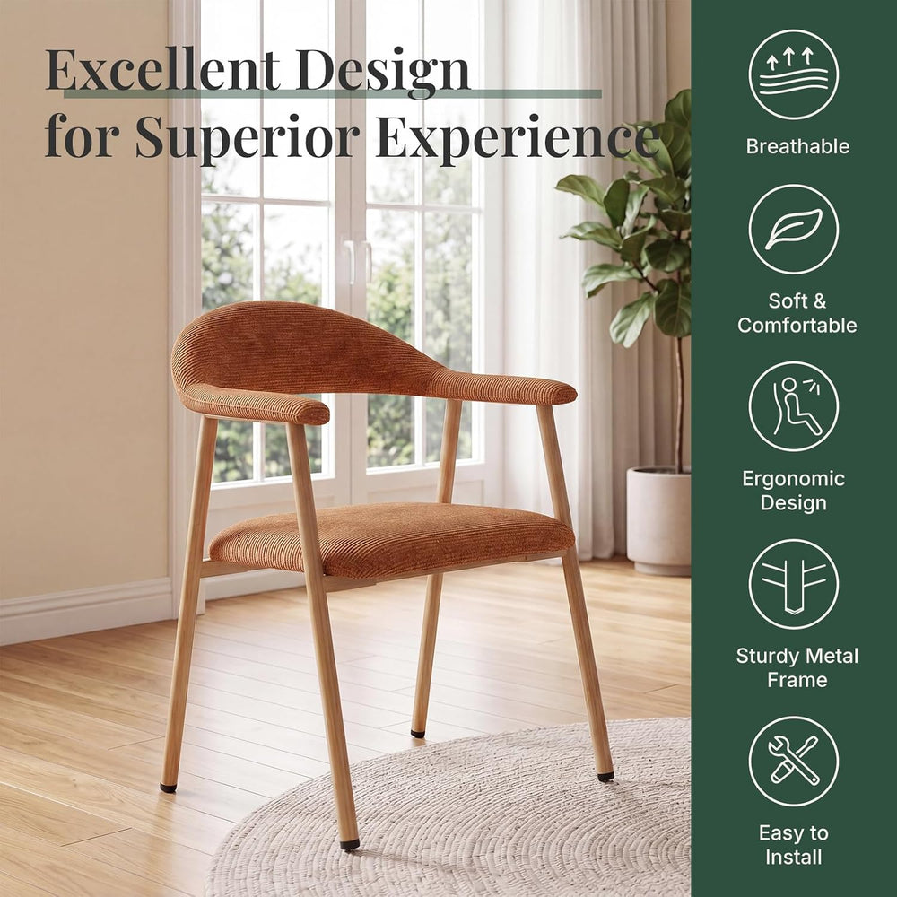 Dining Chairs Set of 4, Fabric Kitchen Side Chair for Living Room | Modern, U...