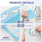 Weekly Pill Organizer 2 Times a Day - Timueetech A6 Waterproof 14 Pill Pouch Bags for Travel, BPA-Free Medicine Storage with Labels & Self-Sealing Design for Vitamins and Supplements, Blue