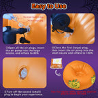 Inflatable Bean Bag Chair Sofa for Kids with Pumpkin Pattern Glow in the Dark, Blow up Air Lounge Chairs Furniture Couch for Camping Movie Night Halloween Decoration Clearance