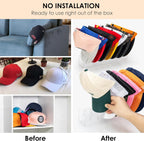 HAYVAN Hat Stand for Baseball Caps Display and Organizer - No Install Hat Organizer 2 Pack Holds 14 Baseball Caps for Closet, Bedroom, Dresser(Frosted clear acrylic)