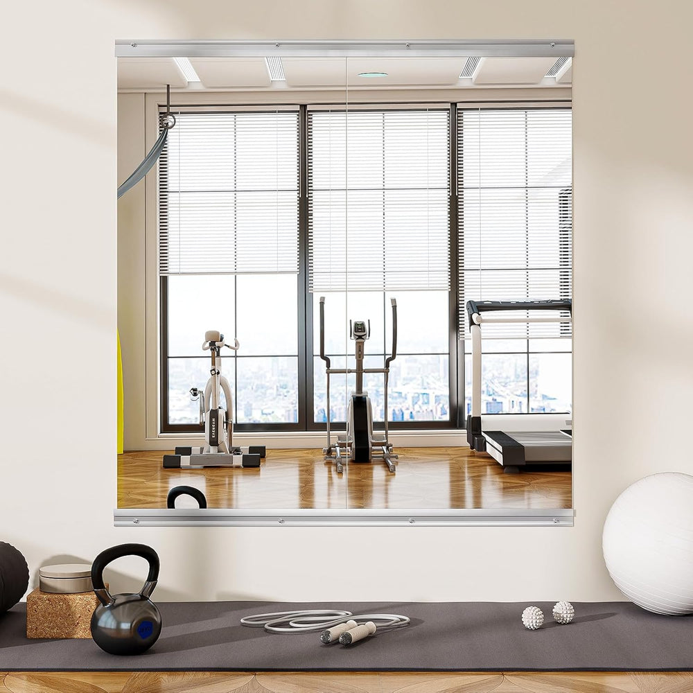 VooBang Home Gym Mirror 2 PCS 24"×48", Frameless Wall Mirror Full L...