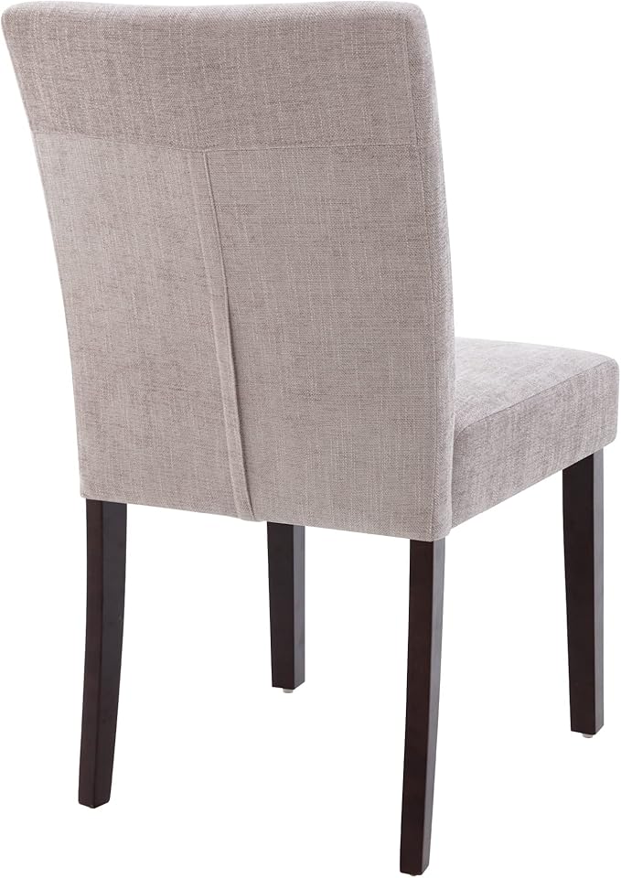 Watson & Whitely Upholstered Dining Chairs Set of 4, Fabric Armless Dining Room Chairs with Solid Wood Legs & Back Side Chair for Kitchen, Living Room, Restaurant, Gray