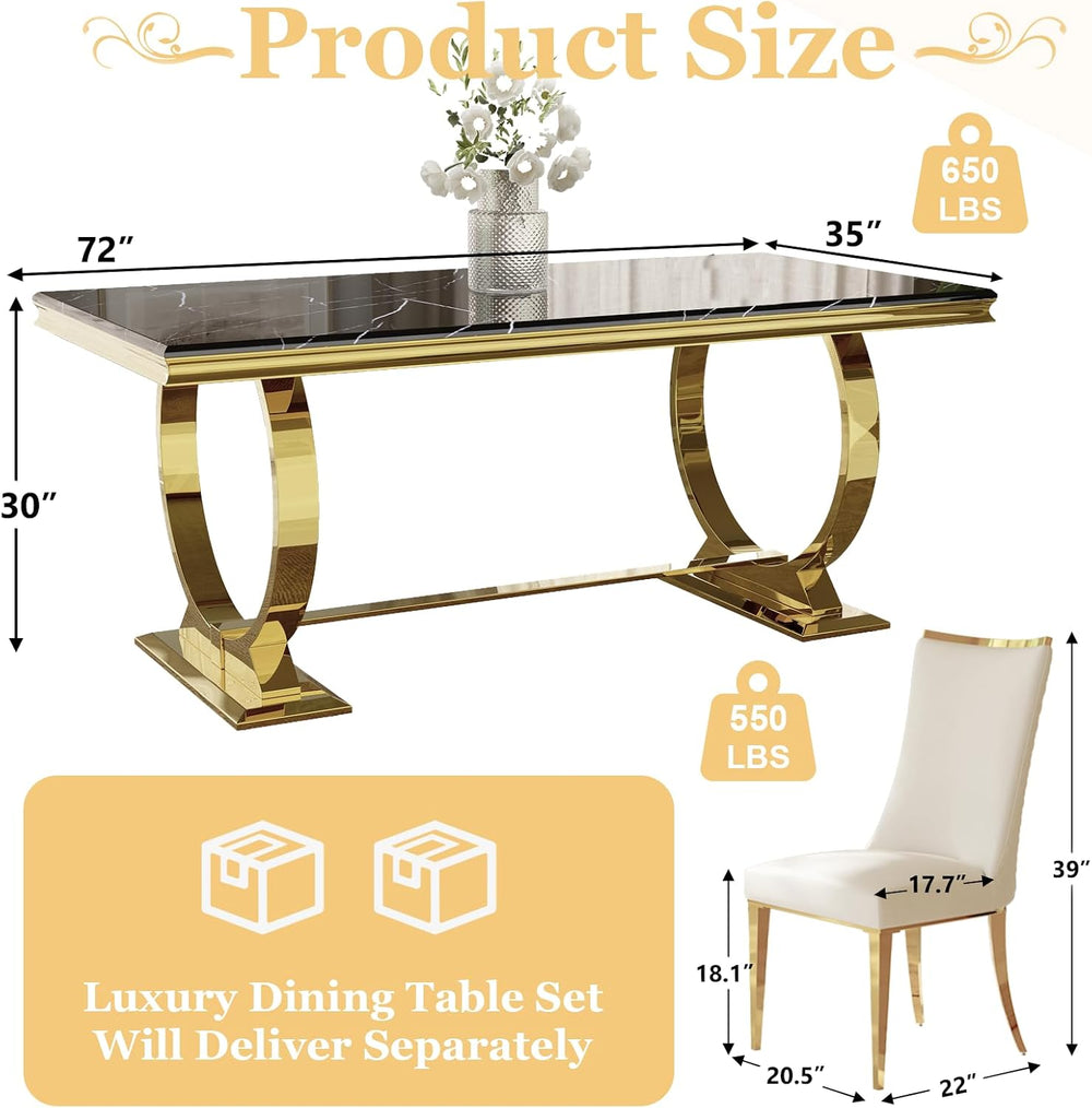 7 Piece Dining Room Table Set for 6, Kitchen and Dining Room Table Set with 7...