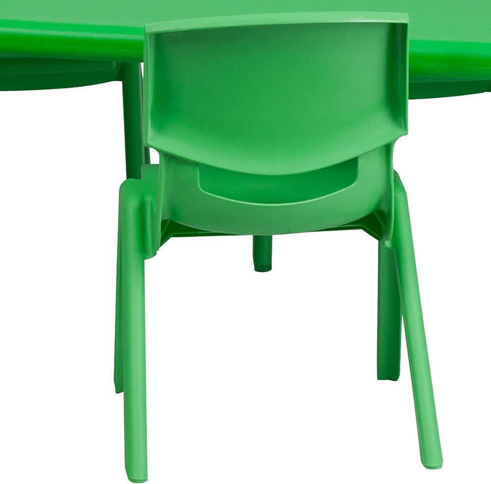 Flash Furniture Emmy 24''W x 48''L Rectangular Green Plastic ...