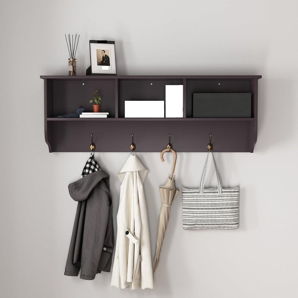 Modern Entryway Wall Mounted Coat Rack, with 4 Dual Hooks Living Room Storage...