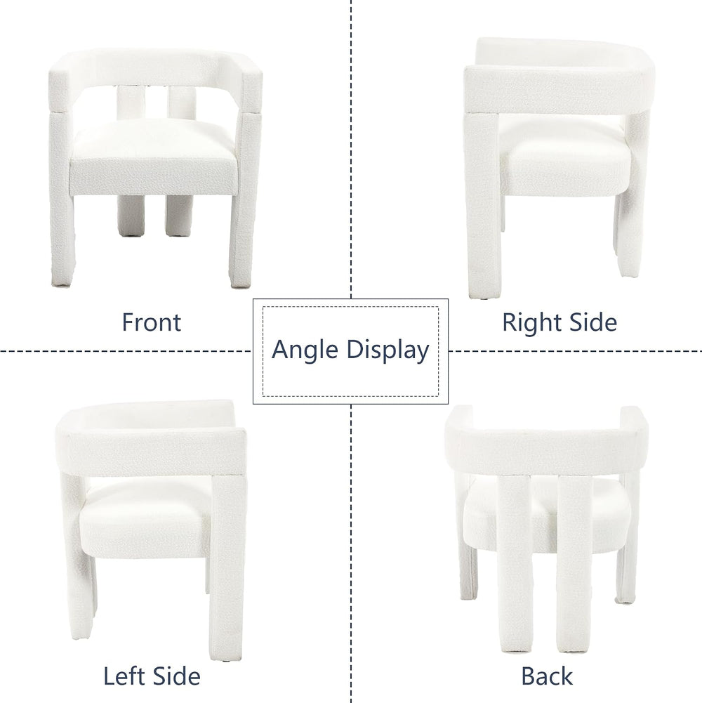 Modern Dining Chair Set of 6 Living Room Chairs,Upholstered Barrel Chair | bo...