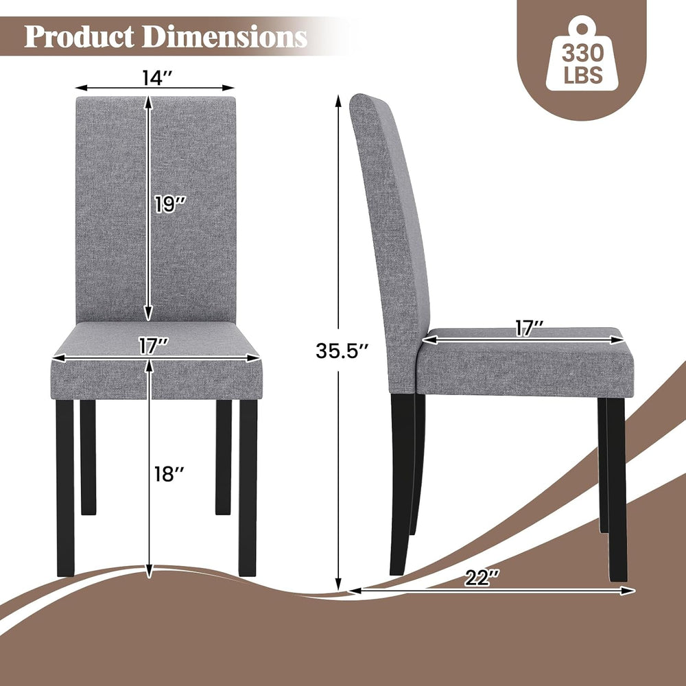 GOFLAME Upholstered Dining Chairs Set of 4, Fabric Kitchen Chairs with Padded...